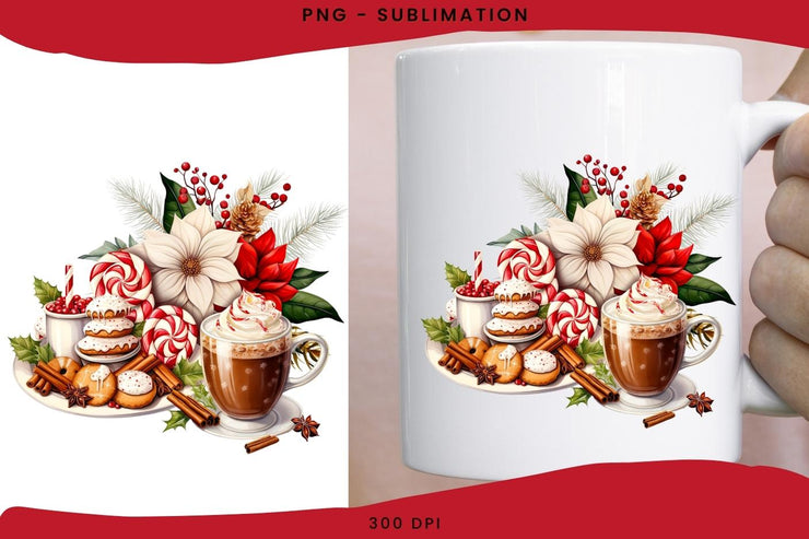 Holiday Christmas Scene PNG for Sublimation Design