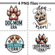 Dog Mom Era PNG, Retro Mother's Day Gift, Digital Print, Dog Paw Sublimation Design, Cute Dog Owner Gift, Instant Download, Transparent