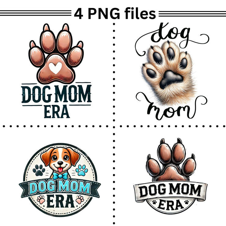 Dog Mom Era PNG, Retro Mother's Day Gift, Digital Print, Dog Paw Sublimation Design, Cute Dog Owner Gift, Instant Download, Transparent