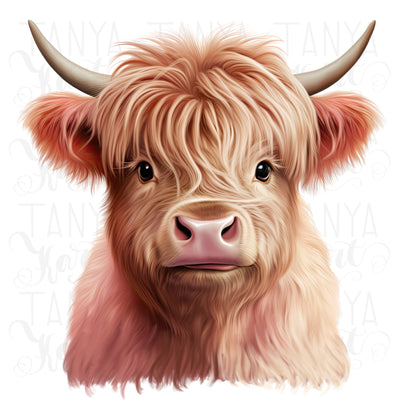 Highland Cow Watercolor Poster | Farmhouse Animal Art | Printable Design