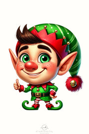 Christmas Elf Sublimation PNG | Digital Download for Card Making, T-Shirts, and Merry Christmas Designs