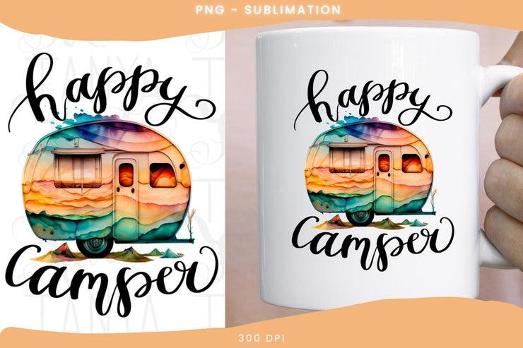 Happy Camper Png for Sublimation