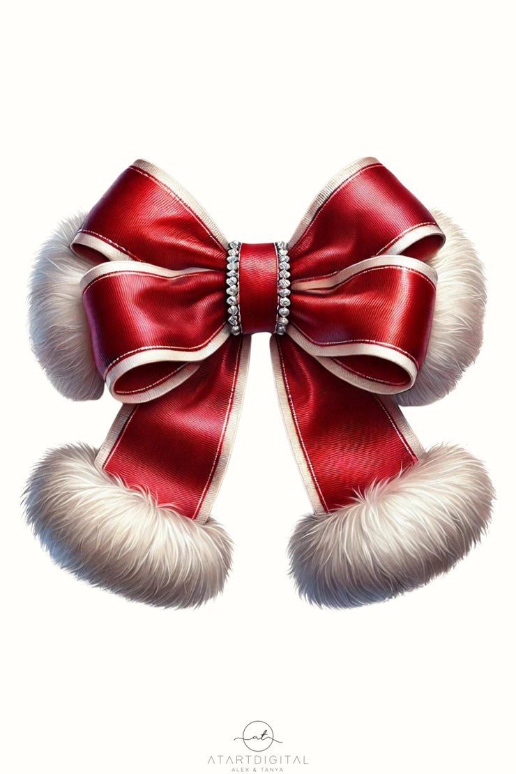 Coquette Red Bow PNG, Christmas Girly Bow for Sublimation, Cozy Winter Designs & Heat Press Transfers, Christmas Vibes, Watercolor Bow