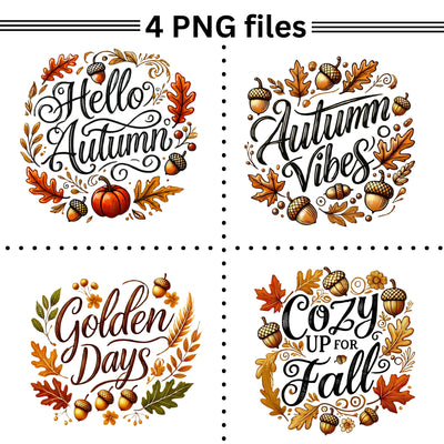 Hello Autumn Quotes, Transparent Digital Downloads, Autumn Vibes, Cozy Up for Fall, PNG Designs, Golden Days Sublimation, Funny Fall Sayings