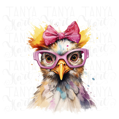 Funny Chicken PNG Printable Wall Art | Easter Sublimation Design