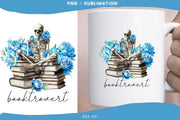 Booktrovert Skeleton Floral Book PNG