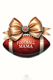 Football Mama Bow PNG, Game Day Vibes, Preppy Coquette Football, Football Team PNG, Fall Game Day Decor