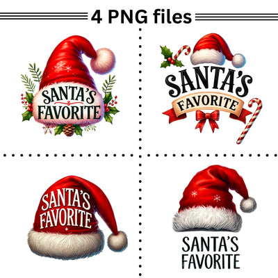 Santa's Favorite PNG Set, Funny Christmas Designs for Sublimation Printing & Crafting, Christmas Shirt PNG Collection, Transparent Designs