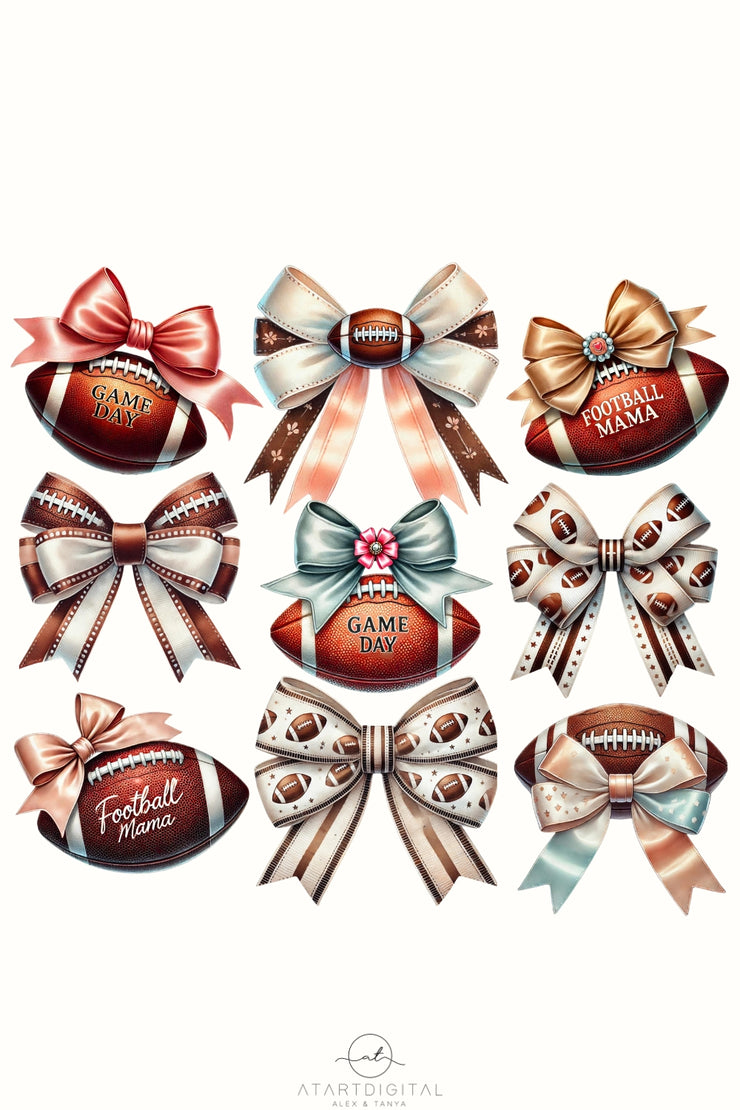 Coquette Bows Football PNG, Sublimation Design, Retro Football, Game Day PNG, Football Bow Shirt Design, Digital Download