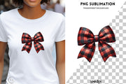 Christmas Buffalo Plaid Bow PNG, Sublimation Design, Festive Checkered Bow, Digital Shirt Design, Holiday Coquette Bow,Transparent Christmas