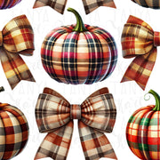 Bows and Pumpkins PNG, Retro Halloween Coquette Design, Fall Vibes, Girly Pumpkin Sublimation for Autumn Shirts, Coquette Bow