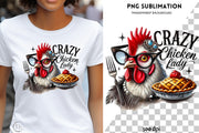 Crazy Chicken Lady PNG, Sublimation Digital File, Digital Chicken Lover Design, Funny PNG Crafting, Funny Chicken Lady, Digital Download