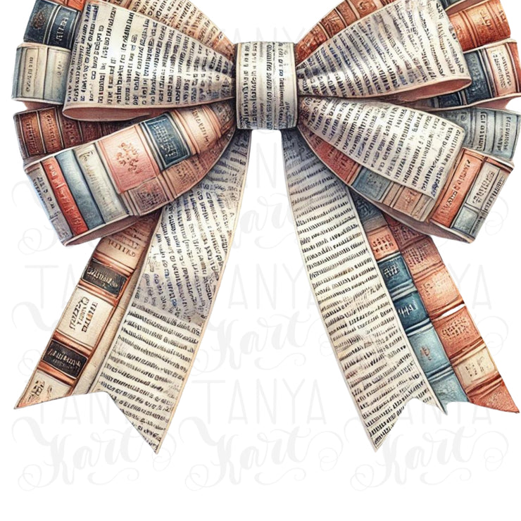 Bookish Bow PNG, Coquette Aesthetic for Book Lover & Bookworm Stickers, Preppy Books, Social Club Designs, Coquette Bookish Bow PNG