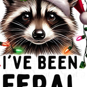 Sorry Santa, I've Been Feral PNG, Funny Raccoon Christmas Design for Preppy Holiday Shirts & Digital Downloads, Merry Christmas Sublimation