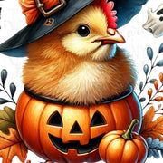 Halloween Chicken PNG, Funny Chicken Witch Shirt Design for Sublimation, Stickers Digital Crafting Chicken Lady Shirt Transparent Download