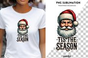 Tis the Season PNG, Retro Christmas Santa, Christmas Vibes, Printable Downloads, Merry Christmas, Funny Santa Design for T-Shirts, Holiday