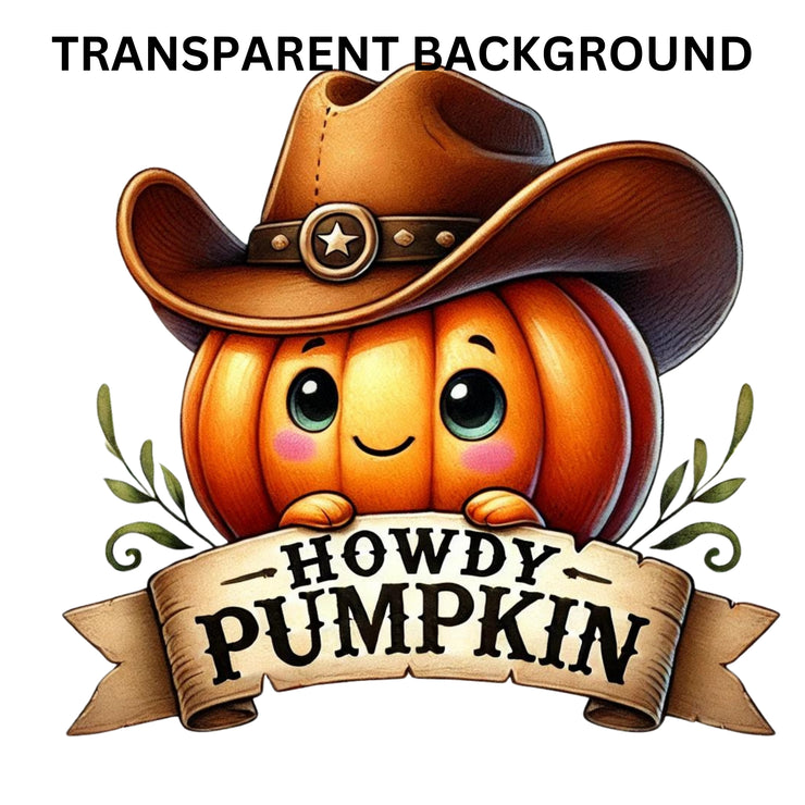 Howdy Pumpkin Png, Western Autumn Design Bundle, Halloween Shirt, Print on Demand, Sublimation Set, Fall Pumpkin, Cowboy, Coquette Pumpkin