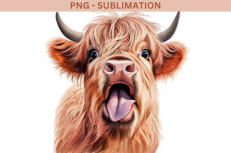 Funny Moody Cow Sublimation Design | Digital Download for Printable Graphic Art