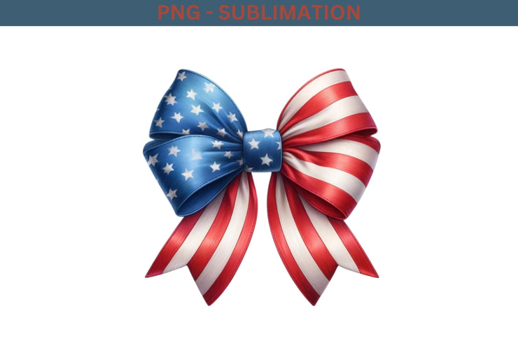 America Patriotic Bow, USA PNG, 4th of July Instant Download