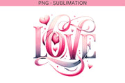 Pink Love Sublimation Download