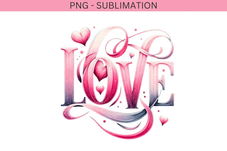 Pink Love Sublimation Download