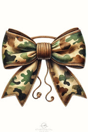 Camo Bow PNG, Sublimation Design for Duck Hunting, Digital Download, Watercolor Bottomland Bow, Camouflage Design, Military Girl Bow