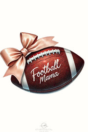 Football Mama PNG & Coquette Bow, Preppy Football Shirt Design, Instant Download Sports, Coquette Football, Girly Shirt, Sweatshirt Designs