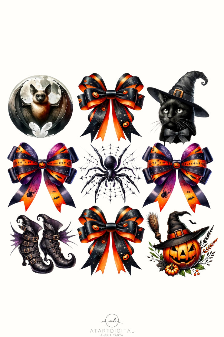 Halloween Coquette Bow & Pumpkin Season PNG, Retro Fall Designs for Sublimation, Digital Download, Halloween Shirt Design Download