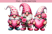 Gnome Sublimation Designs, Valentine Gnome Printable Art