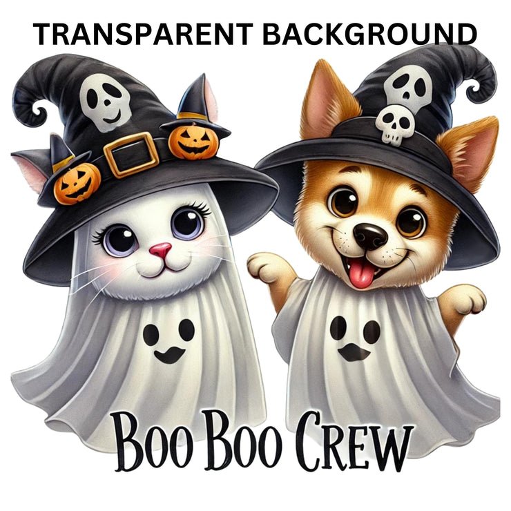 Boo Boo Crew Ghost Shirt PNG, Halloween Design Sublimation File, Stay Spooky, DTF PNG Designs, Transparent for Commercial Use, Spooky Vibes