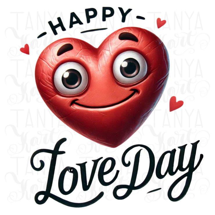 Love Day Sublimation PNG, Transparent Valentine Design for Digital Crafting, Prints, T-Shirt Designs, Funny Retro Valentine PNG Download