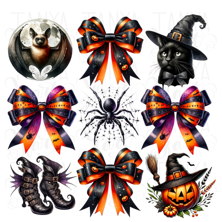 Halloween Coquette Bow & Pumpkin Season PNG, Retro Fall Designs for Sublimation, Digital Download, Halloween Shirt Design Download