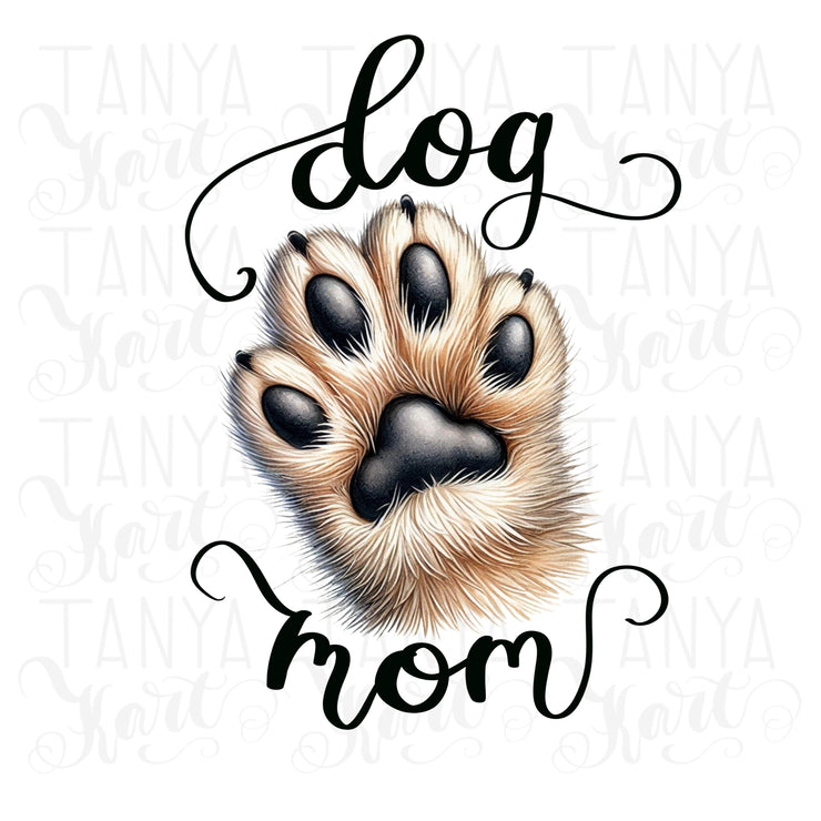 Dog Mom PNG Digital Print for Commercial Use, Dog Mama Shirt Sublimation Graphics Instant Download, Paw Print Design, Tshirt Sublimation