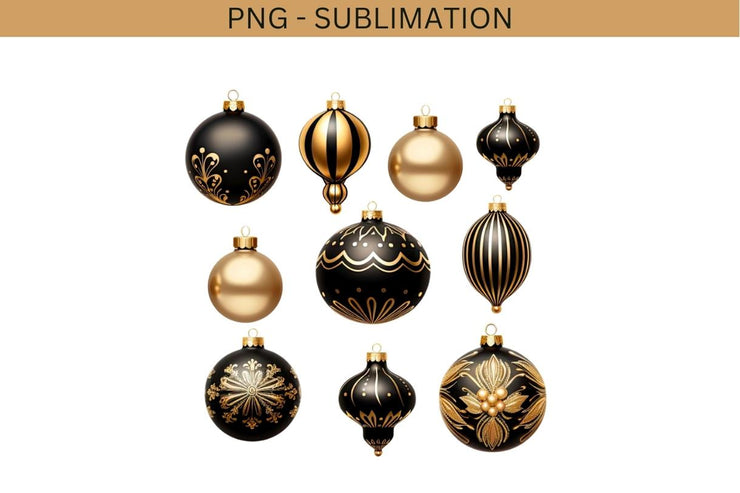 Black Christmas Ball Ornaments, Aesthetic Art Prints