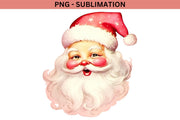 Funny Santa Claus Face PNG for Holiday