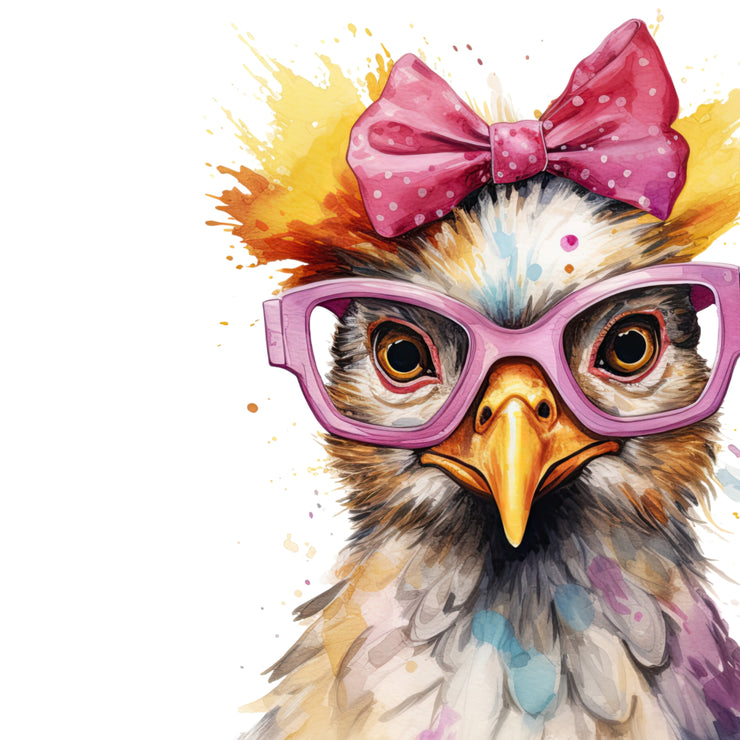 Funny Chicken PNG Printable Wall Art | Easter Sublimation Design