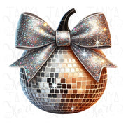 Disco Ball Designs for Autumn Shirts, Autumn Vibes, Thanksgiving & Fall Shirt Designs, Coquette Bow PNG, Aesthetic for T-Shirts, Sublimation