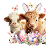 Easter Cows, Digital Download for Sublimation Designs, Highland Cow Art