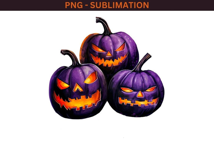 Purple Pumpkins Sublimation Designs