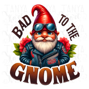 Bad to the Gnome PNG, Motorcycle Rider Graphic, Gnome Biker Sublimation for Tshirt Designs, Motorcycle Gnome Print for Crafting Projects