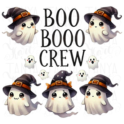 Boo Boo Crew Halloween PNG,  Retro Ghosts Collection, Funny Halloween Sublimation PNG, Card Making, Halloween Transparent Designs