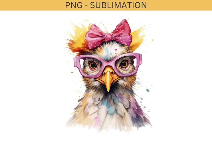 Funny Chicken PNG Printable Wall Art | Easter Sublimation Design