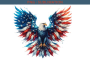 American Eagle Patriotic Sublimation Designs, Independence Day Digital Prints