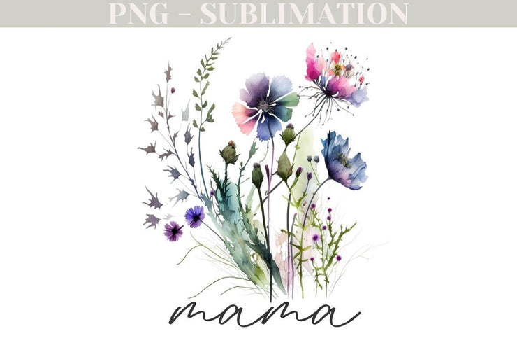 Wildflower Mama Png Sublimation Design Floral Mama Png