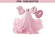 Cute Pink Halloween Ghost Digital Design