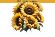 Summer Sunflower Sublimation Design, Printable Art