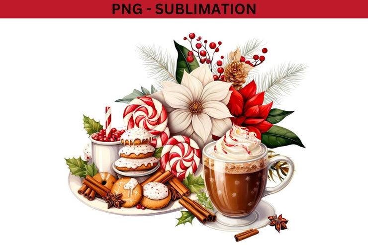 Holiday Christmas Scene PNG for Sublimation Design