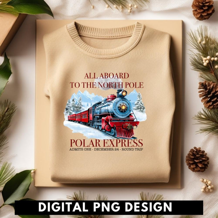 Polar Express PNG, Merry Christmas Sublimation Design