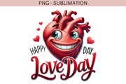 Love Day Transparent Digital Design for Crafting & T-Shirt Designs, Funny Valentine’s Day PNG, Love Sublimation, Retro Designs