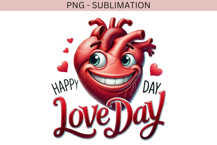 Love Day Transparent Digital Design for Crafting & T-Shirt Designs, Funny Valentine’s Day PNG, Love Sublimation, Retro Designs